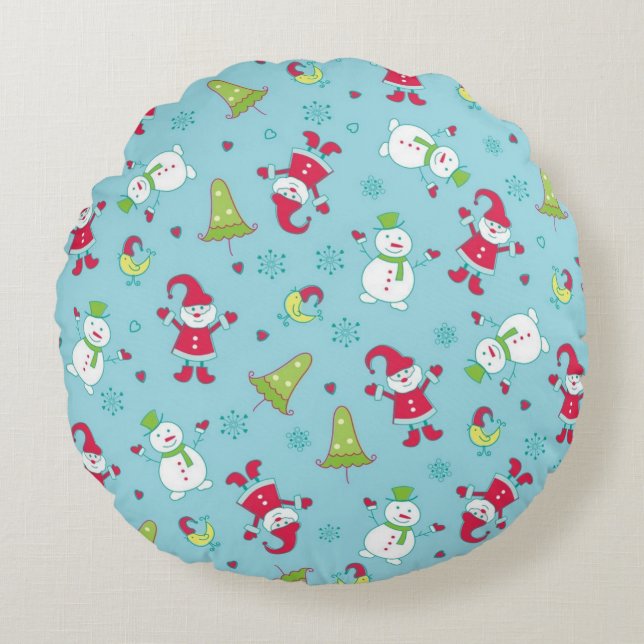 New year pattern round pillow (Front)