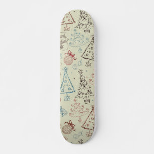New year pattern skateboard