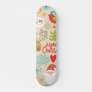 New year pattern skateboard