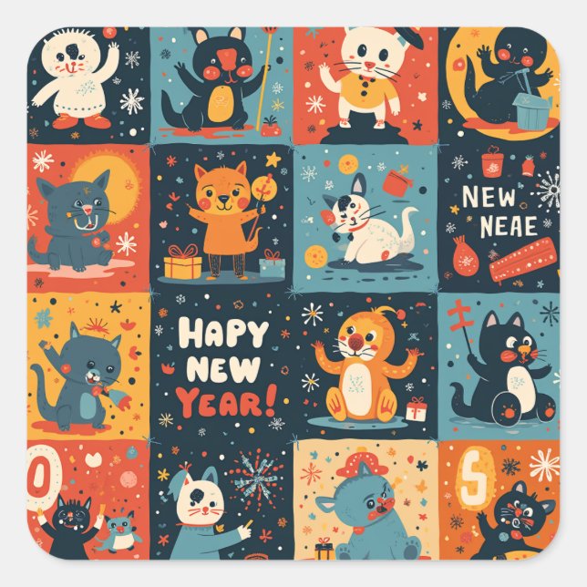 New Year pattern Sticker (Front)