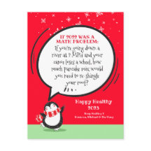  New Year Penguin Funny Math Problem Personalized 