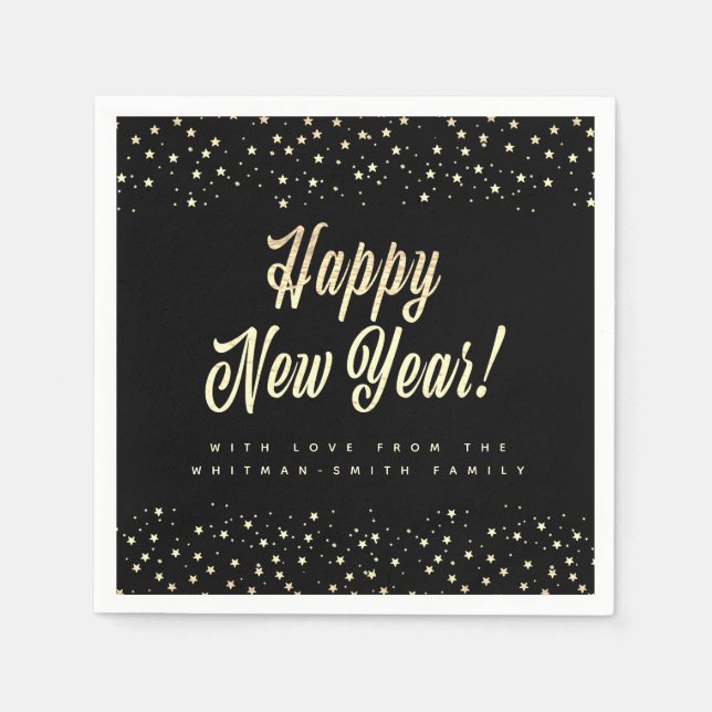 New Year Personalized Celebration Napkin (Front)