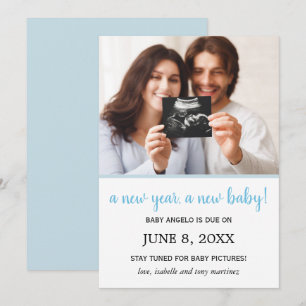 New Year Photo Baby Boy Pregnancy Announcement