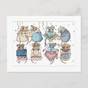 New Year Pocket Mice Postcard