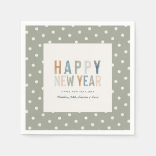 New year polka dot modern graphic napkin