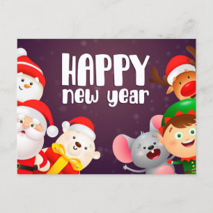 New year  postcard