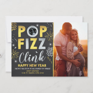 New Year Pregnancy Announcement New Year Card