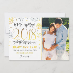 New Year Pregnancy Announcement New Year Card