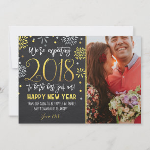New Year Pregnancy Announcement New Year Card
