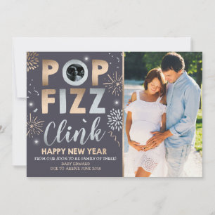 New Year Pregnancy Announcement New Year Card