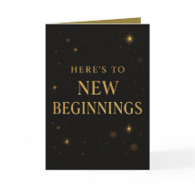 New Year Reflection Card – Black and Gold Design