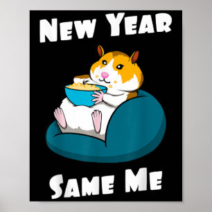 New Year Resolution New Year Same Me Funny Cute Fa Poster