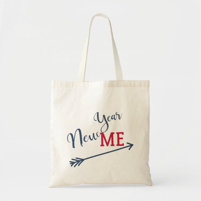 New year resolution typography script quote tote bag (Front)