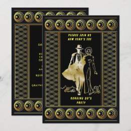 New Year’s Eve Roaring 20's Couple Party, ZRP Invitation