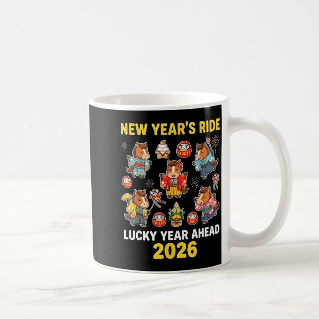 New Year’s Ride 2026 Cute Zodiac Celebration Graph Coffee Mug (Right)