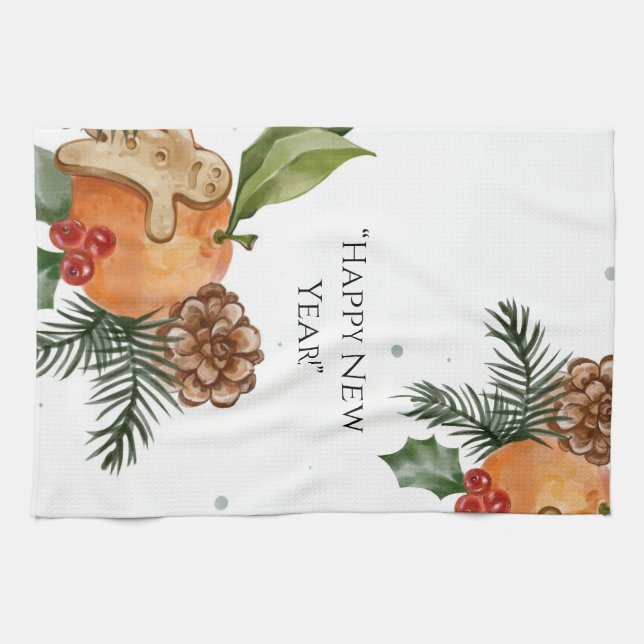 New Year’s Tree Kitchen Towel (Horizontal)