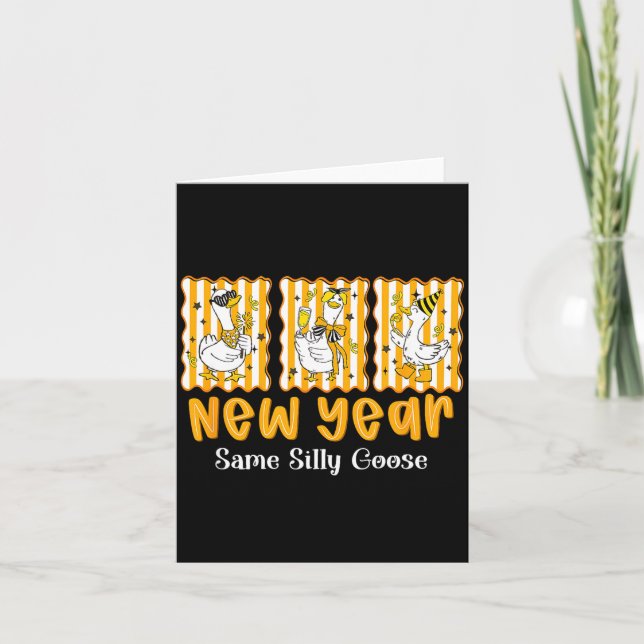 New Year Same Silly Goose Funny 2026 New Year Teac Card (Front)