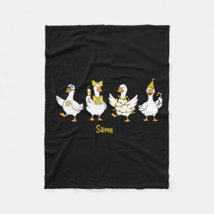 New Year Same Silly Goose Funny 2026 New Year Teac Fleece Blanket