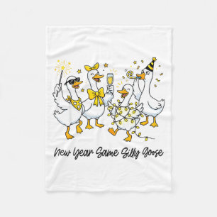New Year Same Silly Goose Funny 2026 New Year Teac Fleece Blanket