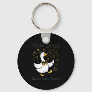 New Year Same Silly Goose New Year's Eve Party Fir Keychain