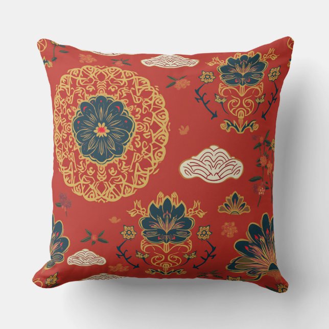 New Year Simple Patterned Pillow D (Front)
