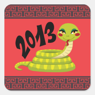 New Year Snake Square Sticker