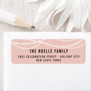 New Year Sparkling Lights Holiday Address Labels