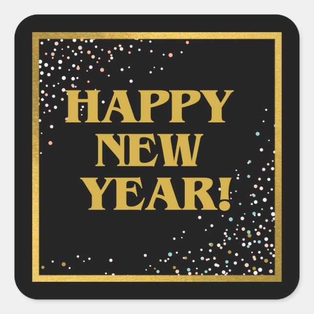 New Year Square Sticker (Front)