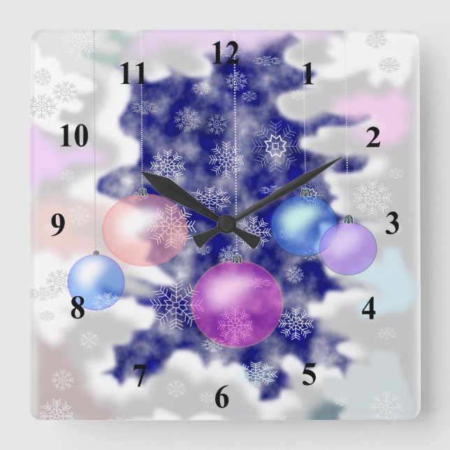 New Year Square Wall Clock (Front)