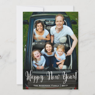 New Year Striped Photo Card