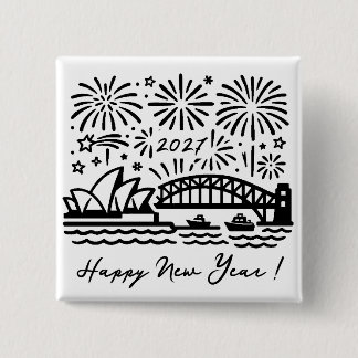 New Year Sydney Fireworks 2027 Australia 2 Inch Square Button