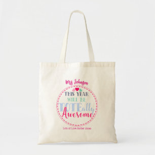 new year Teacher tote shopping book bag totally