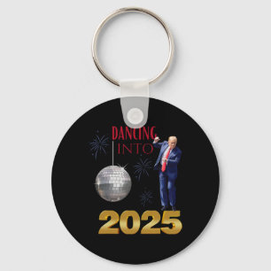 New Year Trump Dancing 2025 Mega Funny Party Count Keychain