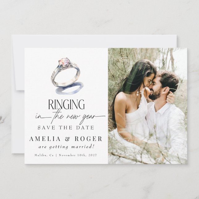 New Year Wedding | Save the Date Photo Invitation (Front)