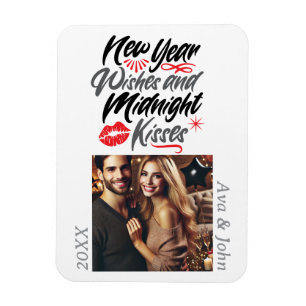 New year wishes and midnight kisses script photo magnet