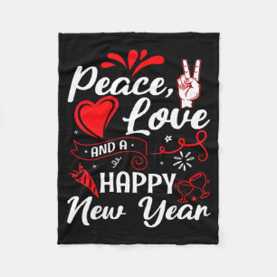 New Year Wishes, Peace, Love, Happy New Year, New  Fleece Blanket