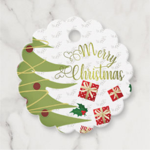 New Year with gifts Favour Tags