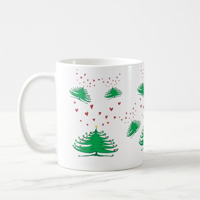 New Year X-mas Tree Festive Pine Tree  Mug (Left)