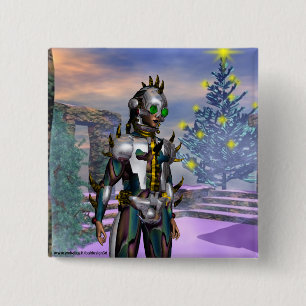 NEW YEAR'EVE OF A CYBORG DROPPED FROM THE FUTURE 2 INCH SQUARE BUTTON