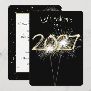 New Years 2026 Party Sparklers  Invitation