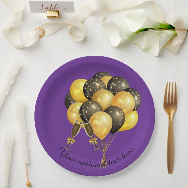 New Years Anniversary Party Paper Plate (Wedding)