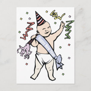 NEW YEAR'S BABY HOLIDAY POSTCARD