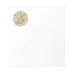 New Years Baby Vintage Clock Notepad