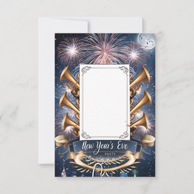 New Year's Blank Invitation Card (Front)