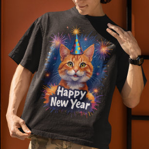 New Year's Cat Celebration Cat Owner Lovers Design T-Shirt