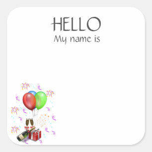 New years Celebration Party Name Tag Badge