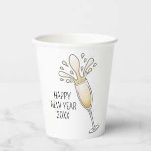 New Years Champagne Glass Paper Cups
