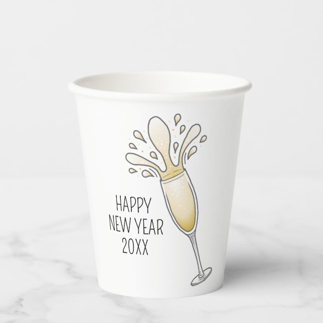 New Years Champagne Glass Paper Cups (Front)