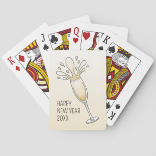 New Years Champagne Glass Playing Cards
