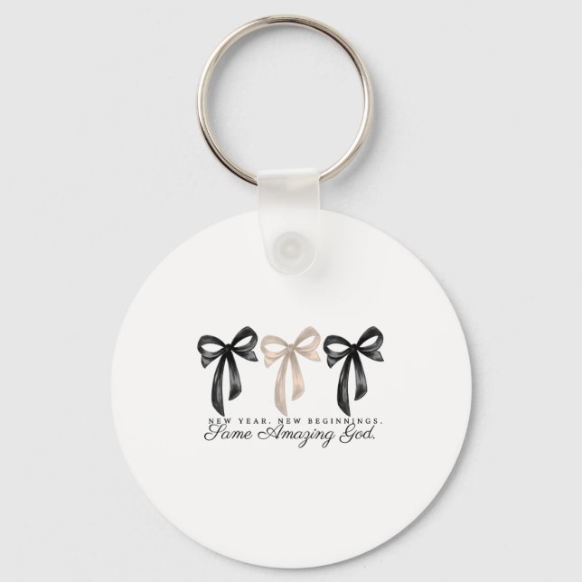 New Years Christian Coquette Faith New Beginnings  Keychain (Front)